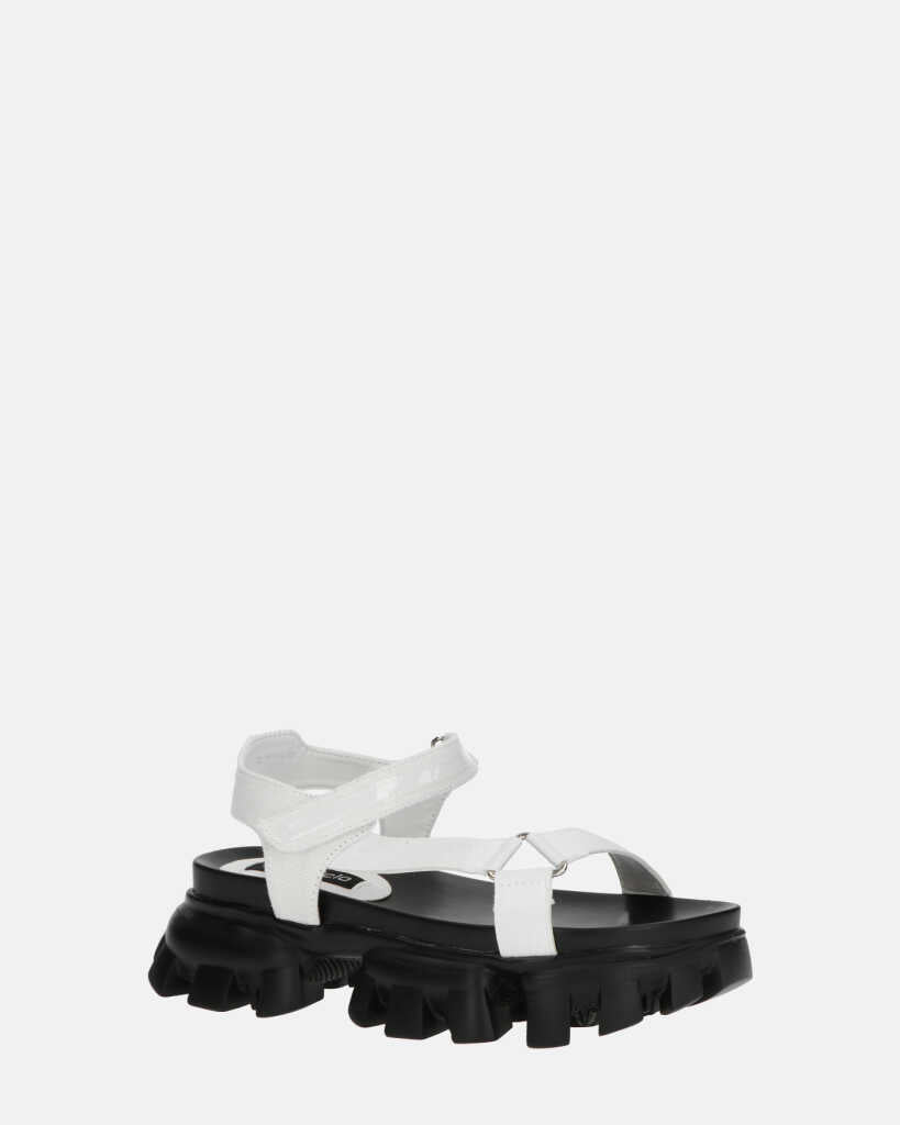 JENNY - sandali bianchi con chiusura in velcro