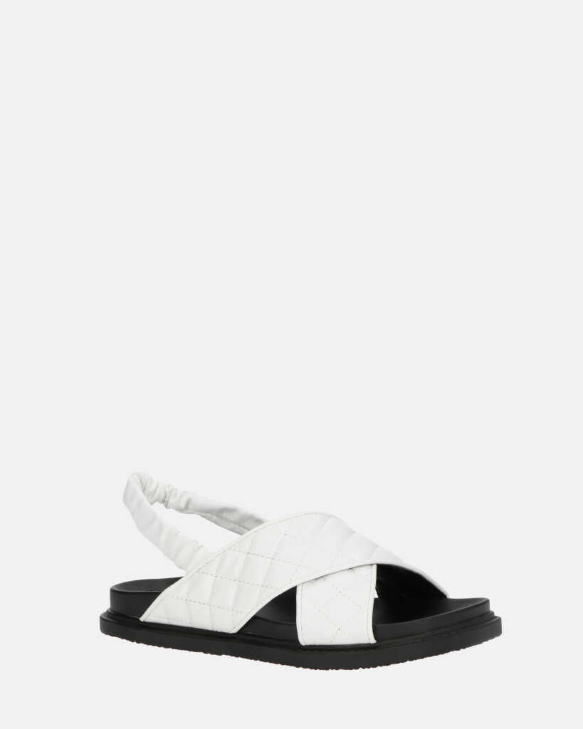 MICH - sandales blanches avec simili cuir rembourré