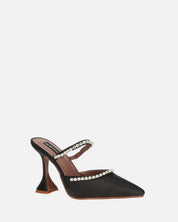 PERAL - scarpa con tacco in nero lycra con gemme