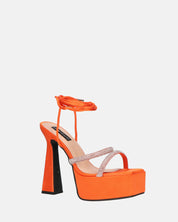 BIRGIT - sandali il satin arancione con gemme