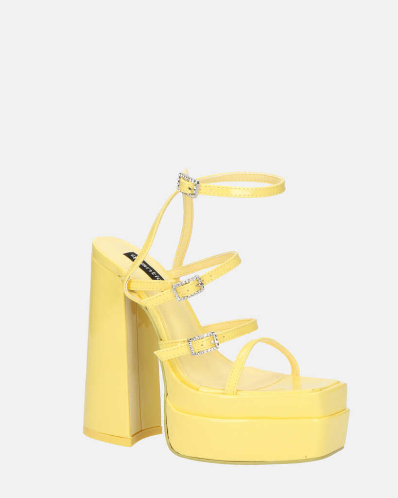 TEXA - sandali con cinturino e tacco alto in giallo