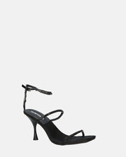 RAHA - sandali in lycra nero con gemme