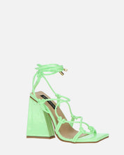 NURAY - sandali con tacco alto in glassy verde con lacci