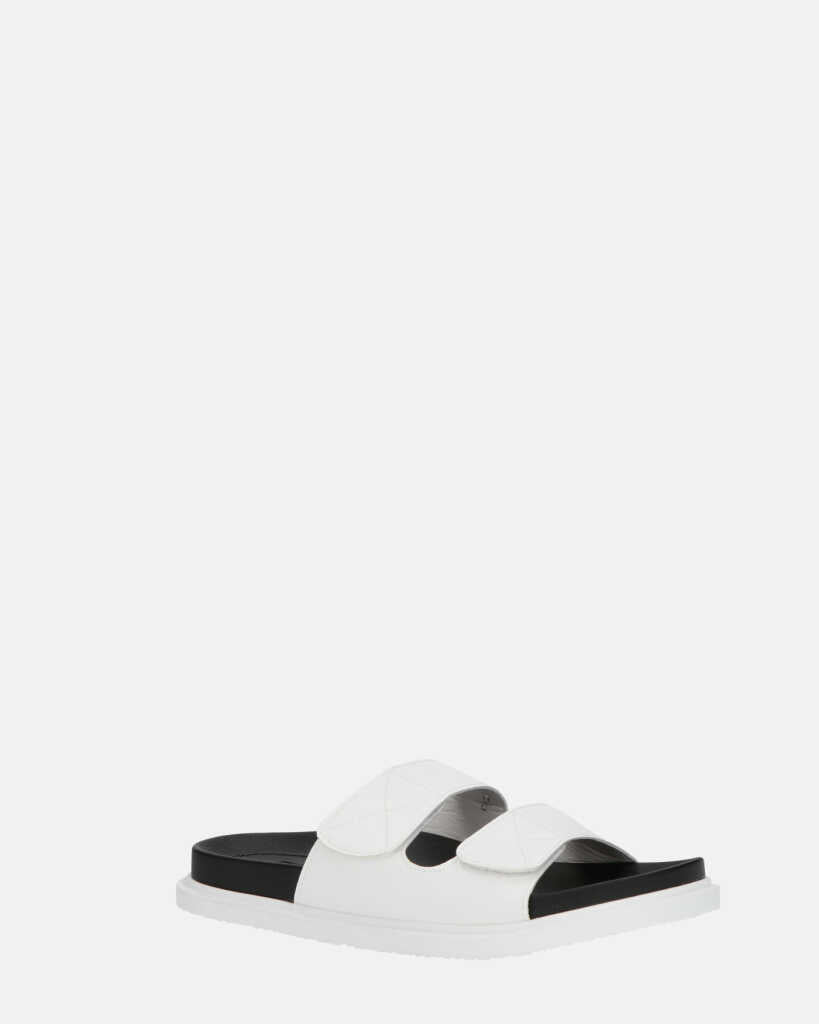 NUHA - sandali bianchi con chiusure in velcro