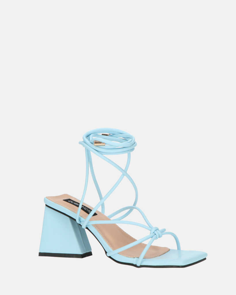 MELISA - sandali con lacci in ecopelle blu