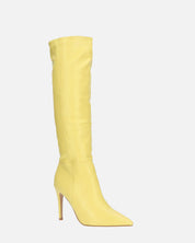 LOLY - stivale con tacco in pitonato giallo