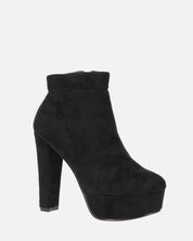 KYRA - stivaletto con tacco in camoscio nero