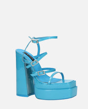 TEXA - sandali con cinturino e tacco alto in azzurro