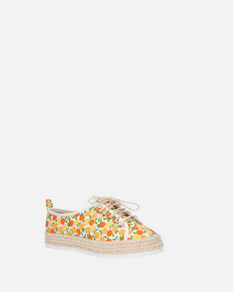 CHALICE - espadrille en imprimé orange