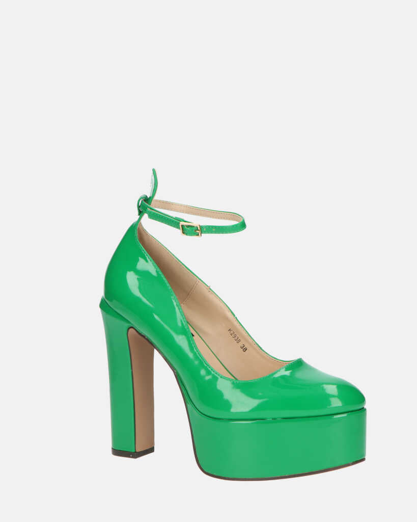 SOLEIL - chaussures à talons en vert glassy