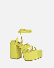 GILDA - sandali con tacco in ecopelle gialla con lacci