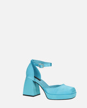 VIDA - scarpe con tacco squadrato in satin blu