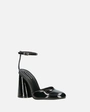 MAYBELLE - sandali in glassy nero con tacco cilindrico
