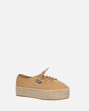 DESTINY - espadrilles à plateforme en dentelle beige