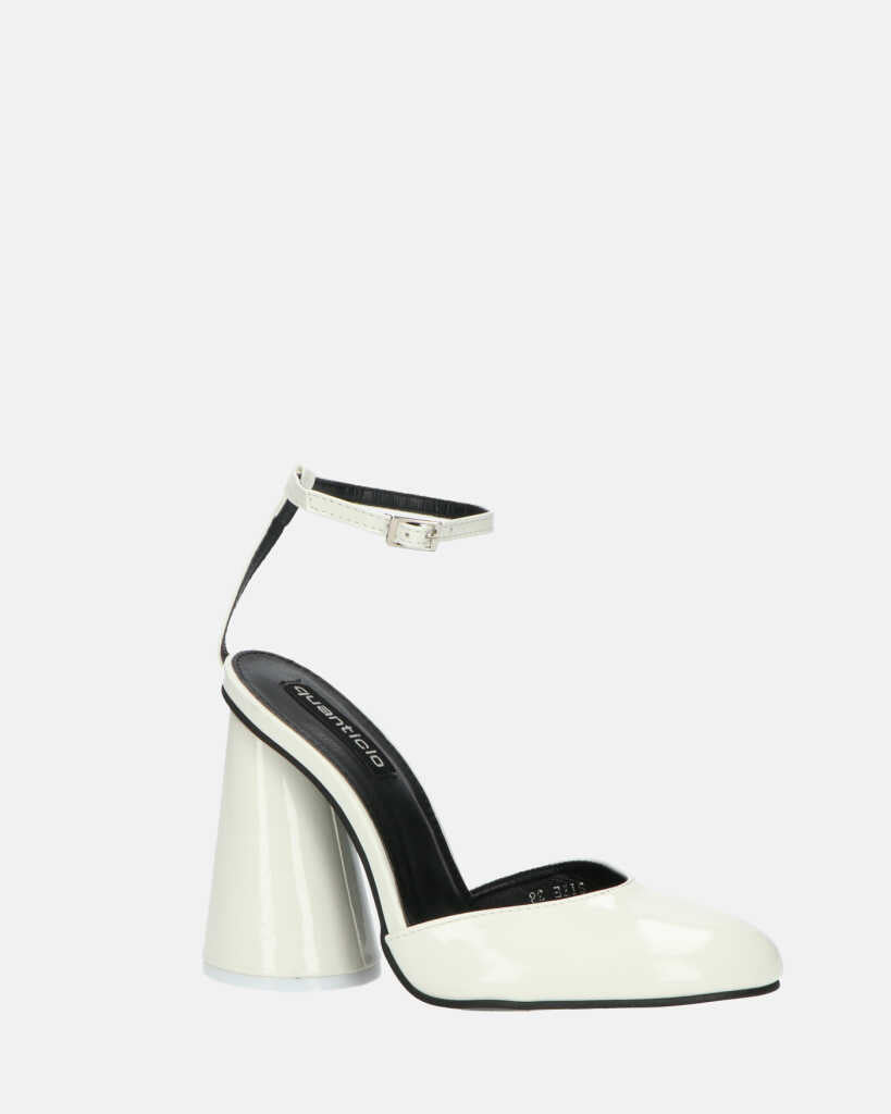 MAYBELLE - sandali in glassy bianco con tacco cilindrico