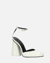 MAYBELLE - sandali in glassy bianco con tacco cilindrico