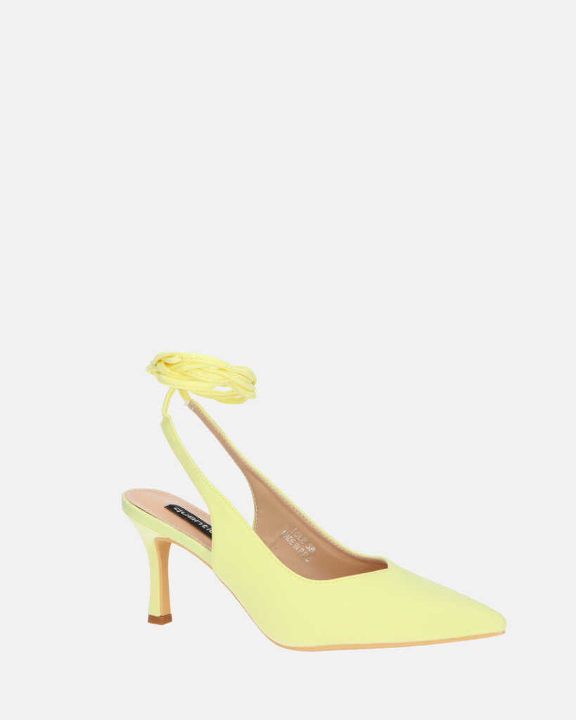 IOLE - escarpins talons aiguille lycra jaune