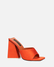 KAMELYA - escarpins talon carré lycra orange