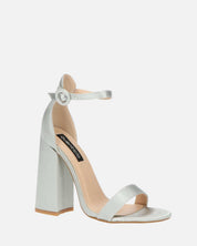 SELENE - sandalo con tacco in satin argento