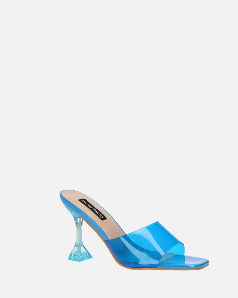 FIAMMA - sandale à talon en plexiglas bleu avec semelle en PU