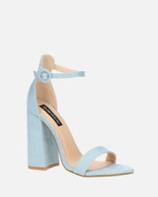 SELENE - sandalo con tacco in camoscio azzurro