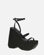 MARIMAR - sandali con zeppa in lycra nero
