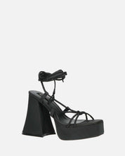 LORINA - sandali con tacco e platform in lycra nero