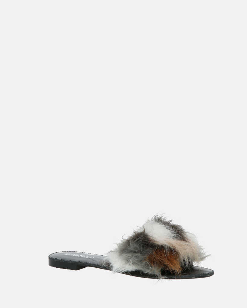 STEFFI - slider in ecopelliccia multicolor