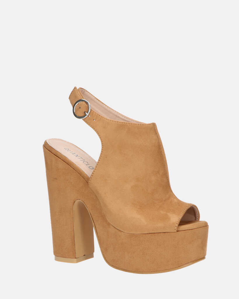 MYRA - sandales à plateforme à talons en beige