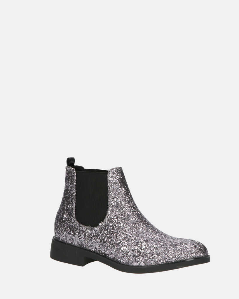 SOPHIE - stivaletto stile chelsea in glitter grigio