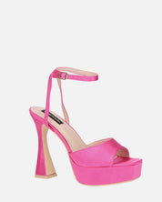 MARZIA - escarpins à talon carré en lycra fuchsia avec bride