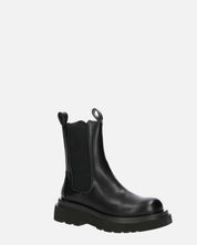 FEBE - chaussures noires avec élastique en simili cuir