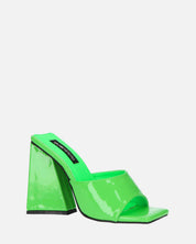 KAMELYA - scarpe con tacco squadrato in glassy verde