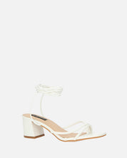 HOARA - sandali con tacco in ecopelle bianco