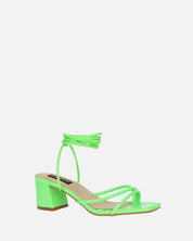 HOARA - sandali con tacco in ecopelle verde