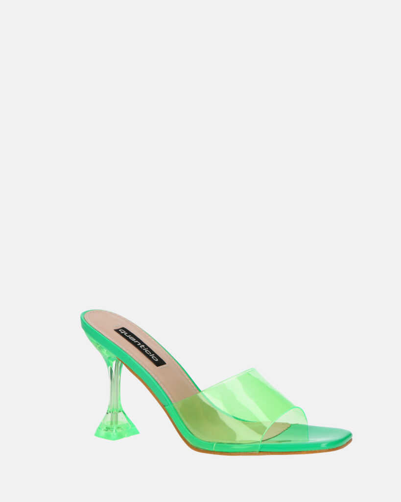 FIAMMA - sandalo con tacco in perspex verde con suola beige