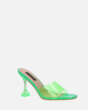 FIAMMA - sandalo con tacco in perspex verde con suola beige