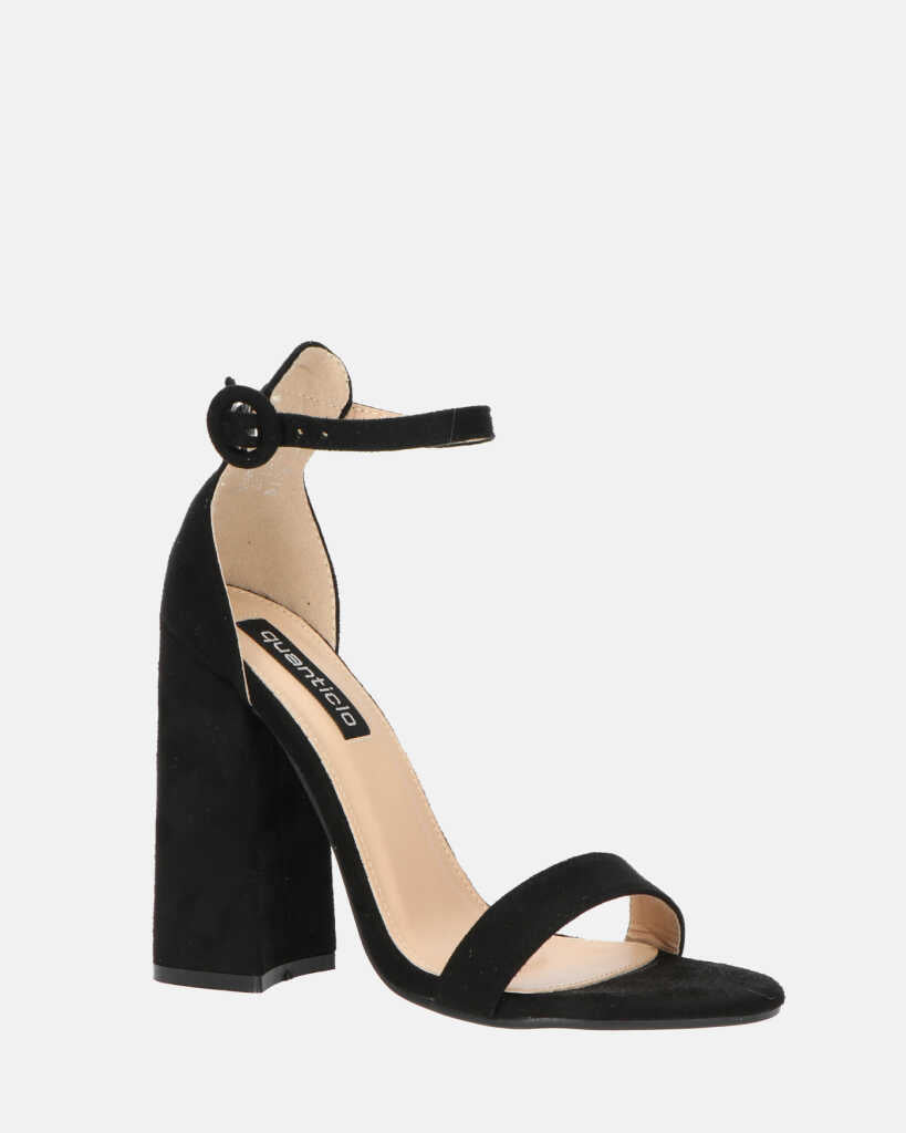 SELENE sandalo con tacco in camoscio nero QUANTICLO