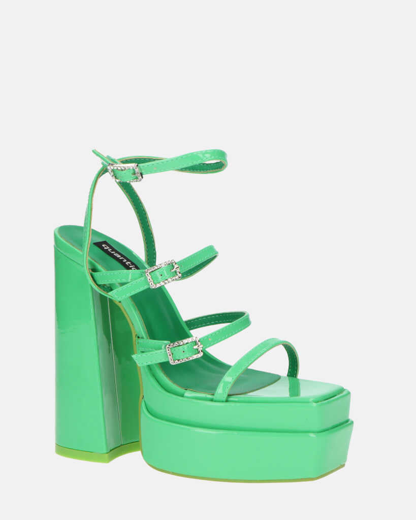 TEXA - sandali con cinturino e tacco alto in verde