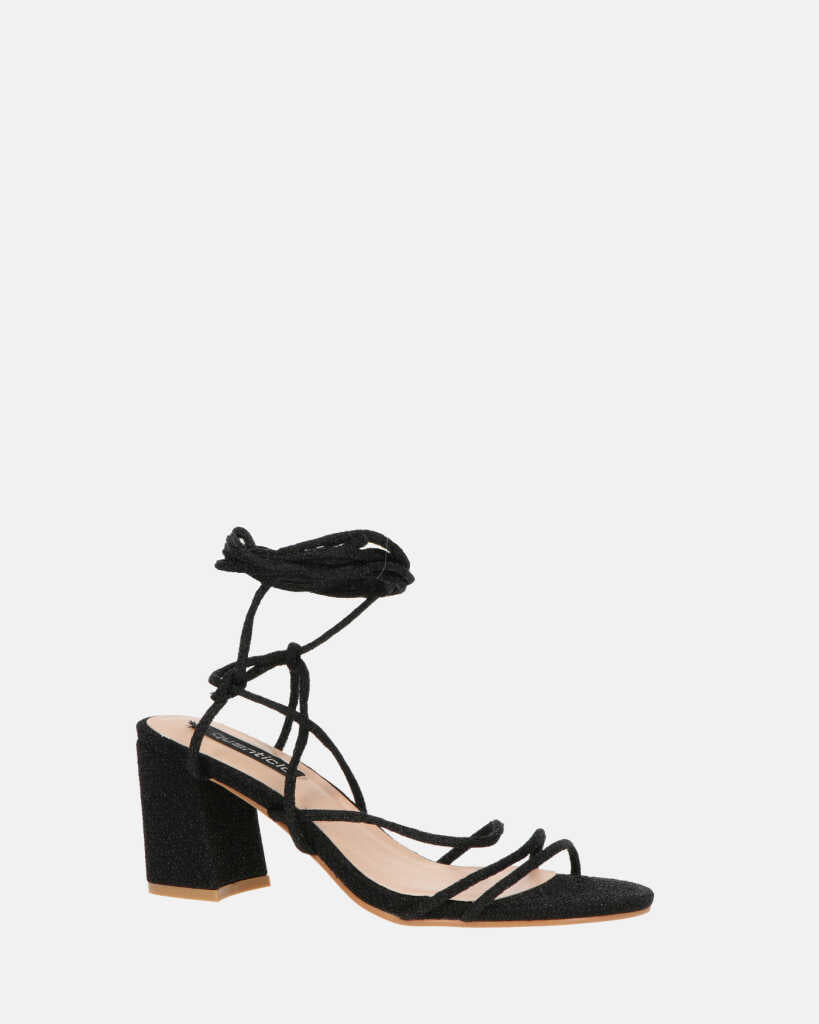 TALIA - sandales à talons en glitter noires