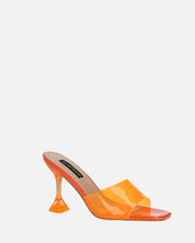FIAMMA - sandalo con tacco in perspex arancio con suola in PU