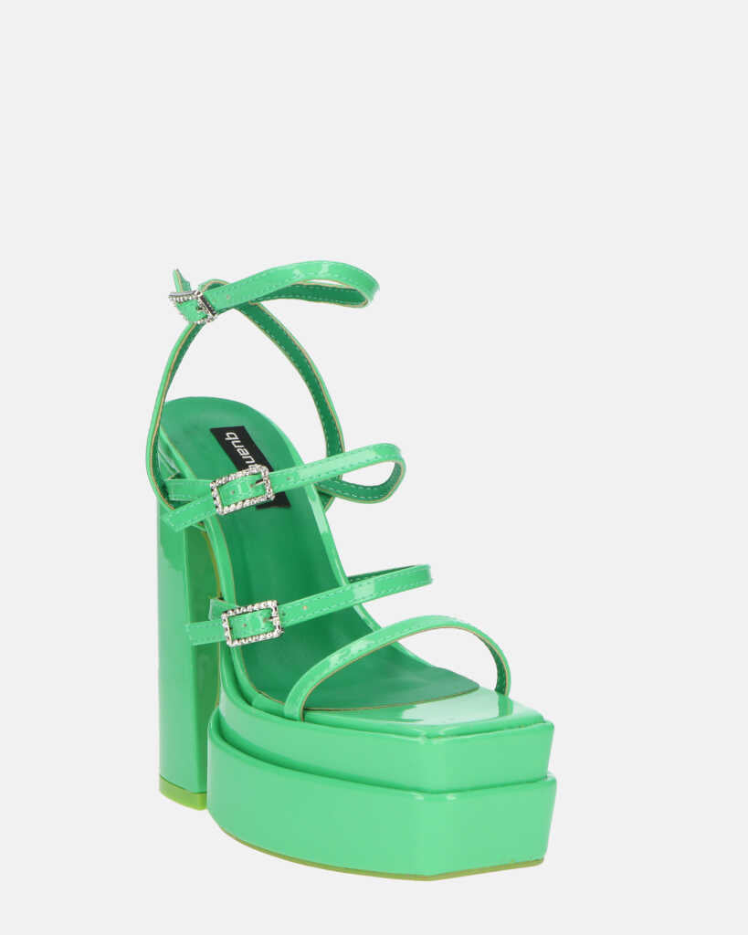 TEXA - sandali con cinturino e tacco alto in verde