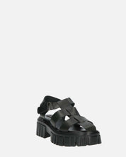 MACKENZIE - sandali platform con cinturini in ecopelle nera
