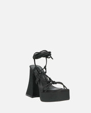 LORINA - sandali con tacco e platform in lycra nero