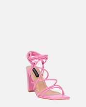 MARISOL - sandali con tacco rosa con lacci