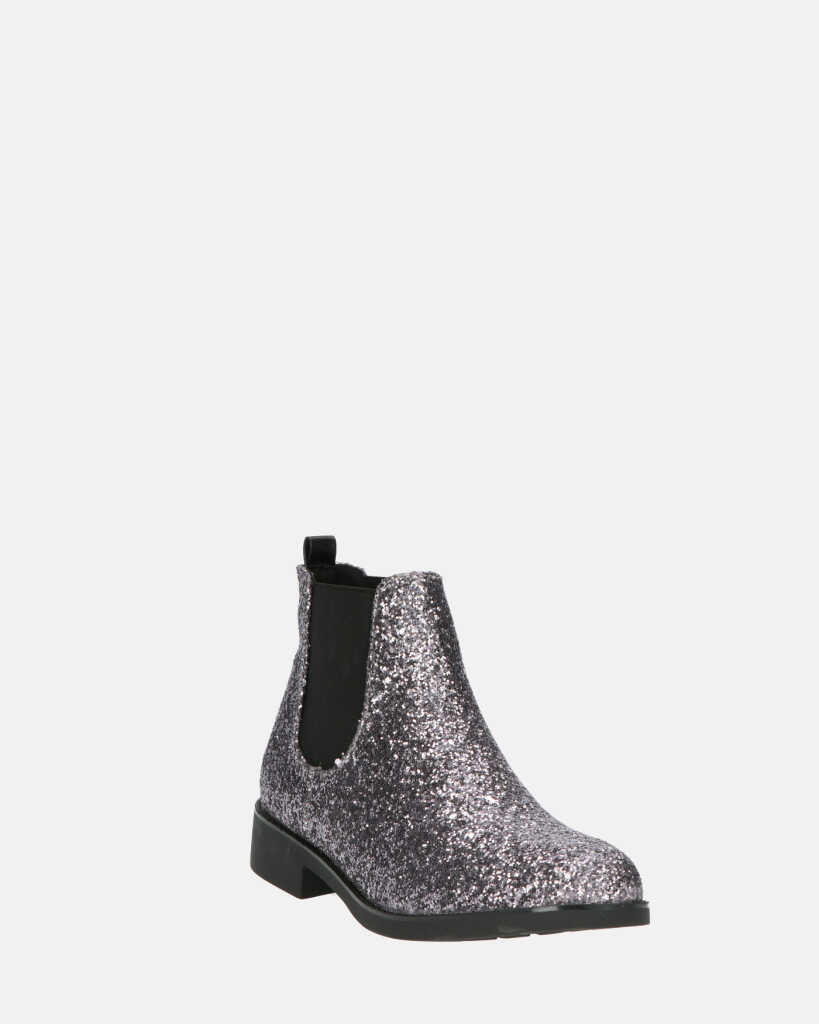 SOPHIE - stivaletto stile chelsea in glitter grigio