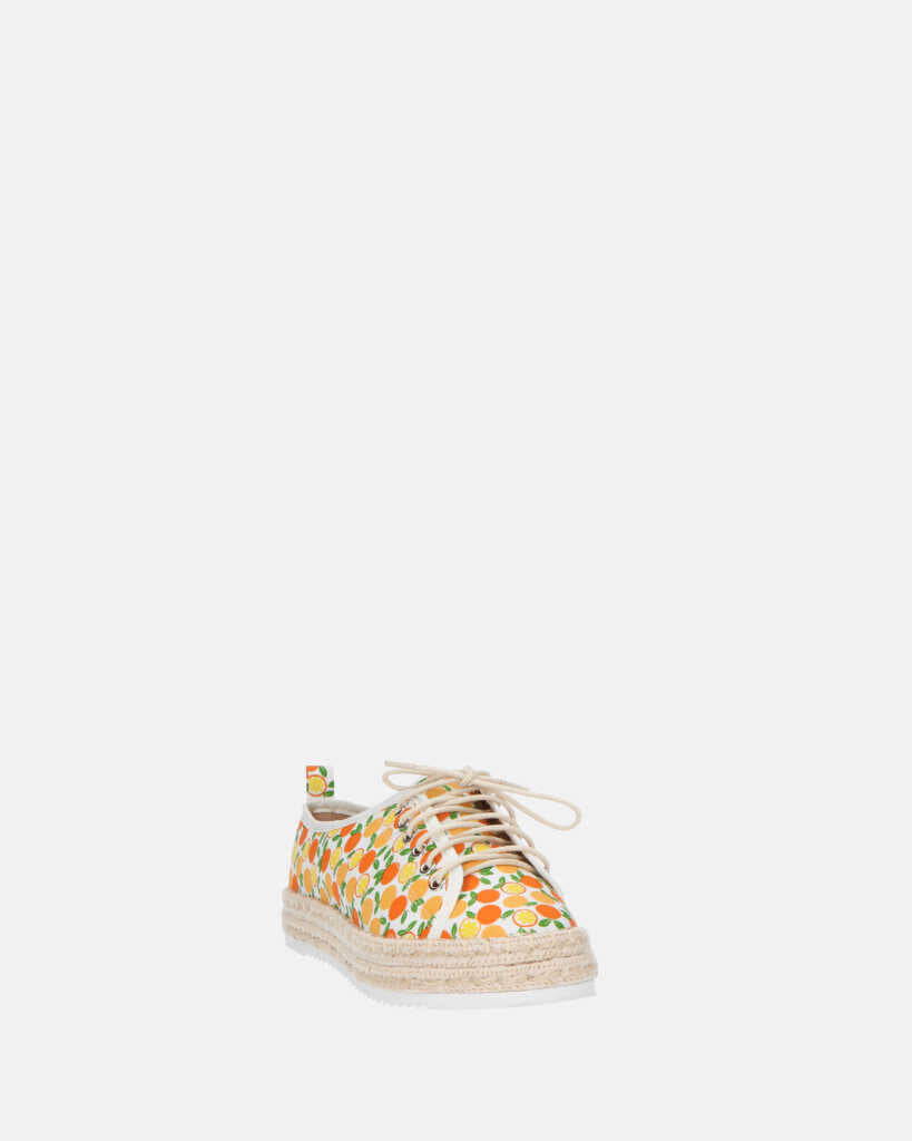 CHALICE - espadrille en imprimé orange