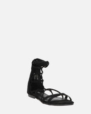 YANNA - sandali in camoscio nero con lacci