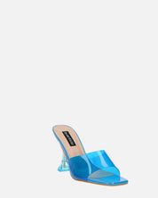 FIAMMA - sandale à talon en plexiglas bleu avec semelle en PU