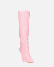 LOLY - stivale con tacco in pitonato rosa